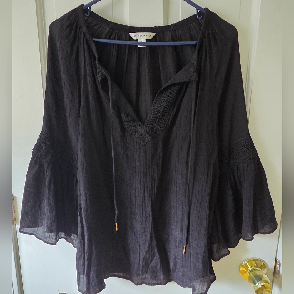 Counterparts Black Flowy Blouse